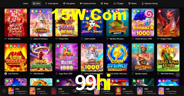 Mercados ao vivo e cash out na 99hi